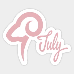 July Coral Blush Ram Sticker